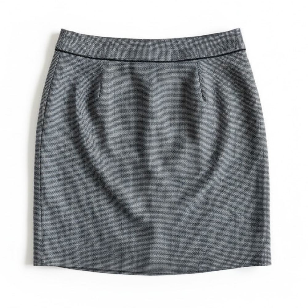 White House Black Market Peplum Pencil Skirt Workwear Office Black White Size 14